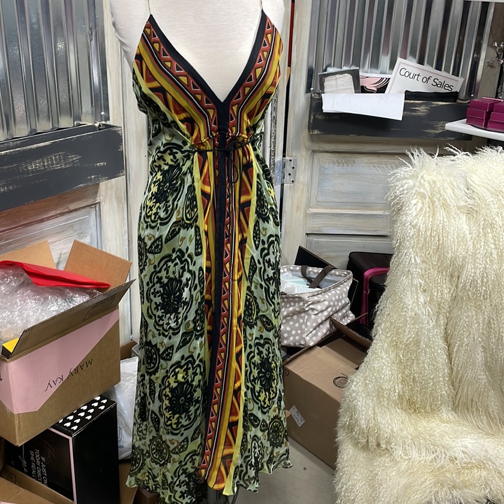 Boston Proper dress. Multi colored silk dress. Size 6. Smoke free home b